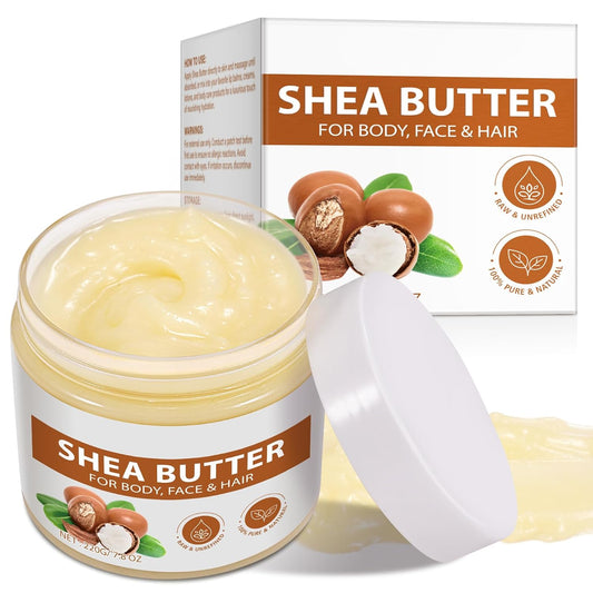 Shea Butter Raw Organic, Natural Raw Unrefined Shea Butter Hand Cream, Moisturizing and Locking Water, Keeps Skin Healthy and Vibrant, 7.8 OZ-BrightBean Baby