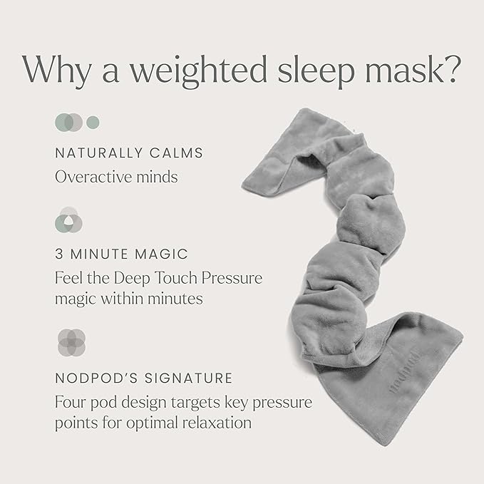 Nodpod Gentle Pressure Sleep Mask | Patented Light Blocking Design for Sleeping, Traveling & Relaxation - Elephant Gray-BrightBean Baby
