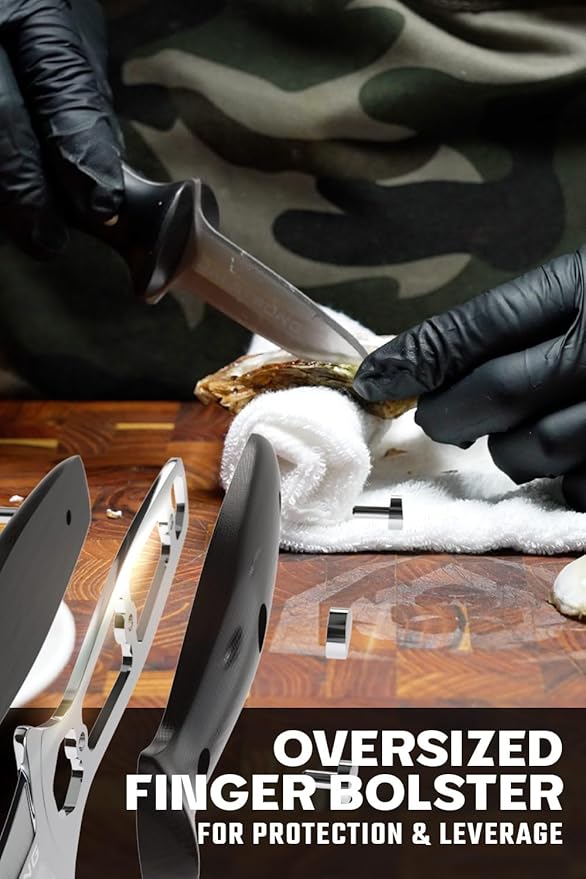 Dalstrong Clam Shucking Knife- 3” Boston Style Shellfish & Oyster Shucker Clamp Knife - Gladiator Series Elite - Forged HC German Steel - Crab Eating Utensils- G10 Handle - W/Sheath - NSF Certified