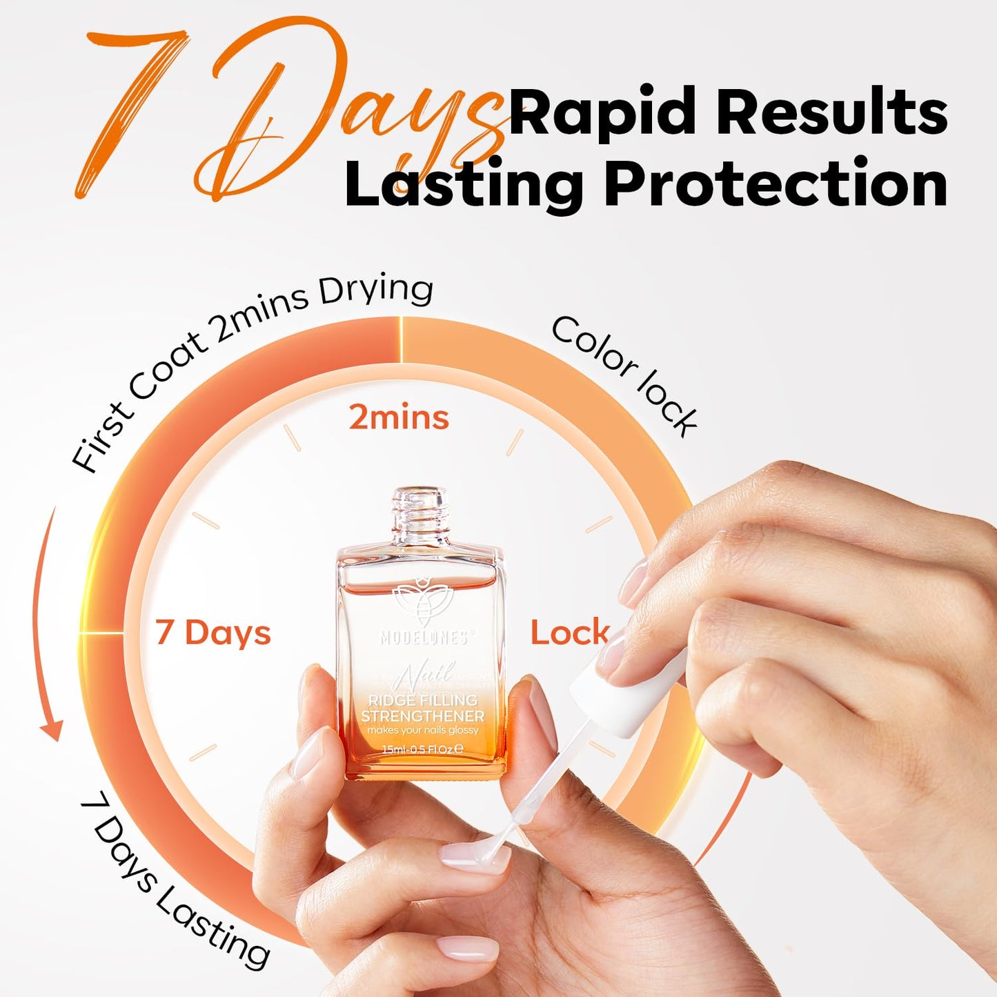 modelones Nail Strengthener Clear Nail Polish Repair for Damaged Nail Hardener Extra Strong and Growth Crystal Clear 15ml-BrightBean Baby