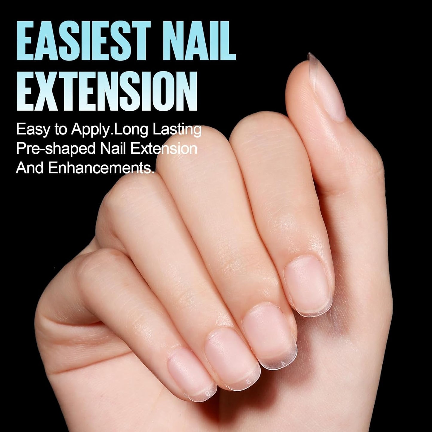 TOMICCA Extra Short Round Nail Tips, Double Sided Matte Gel Full Cover Nail Tips No Filed, Acrylic Fake False Nail Tips for DIY Press On Nails 360PCS 15 Sizes-BrightBean Baby