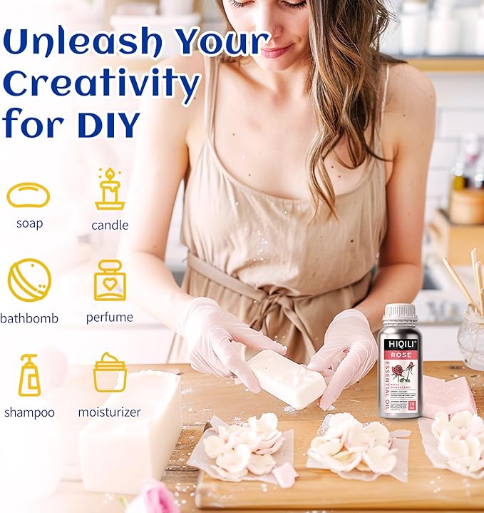 HIQILI Rose Essential Oil for Diffuser, Soap, Perfume & Candle Making - 16 Fl Oz-BrightBean Baby