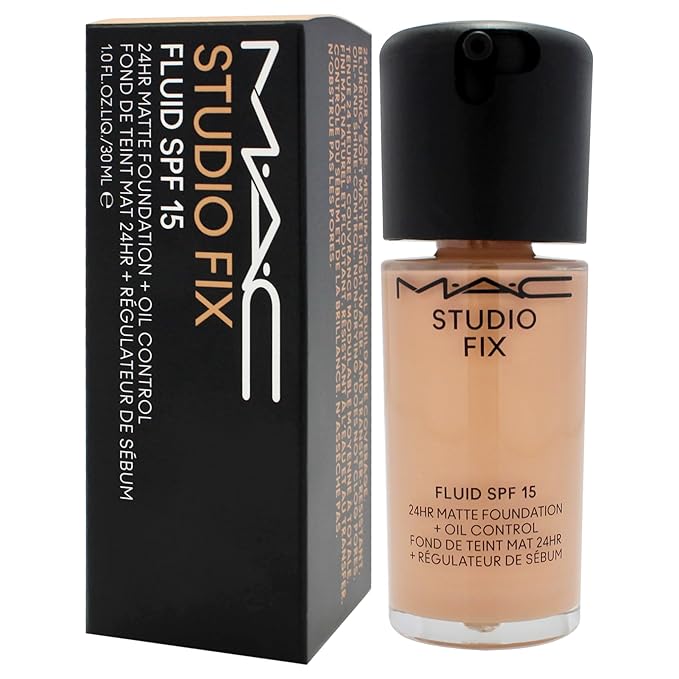 Studio Fix Fluid SPF 15 24Hr Matte Foundation Plus Oil Control - NW22 by MAC for Women - 1 oz Foundation-BrightBean Baby