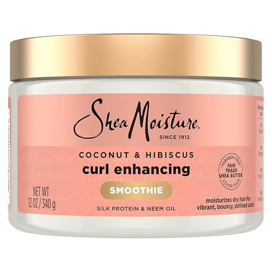 SheaMoisture Smoothie Curl Enhancing Cream Coconut and Hibiscus for Thick, Curly Hair Sulfate Free and Paraben Free 12 oz-BrightBean Baby