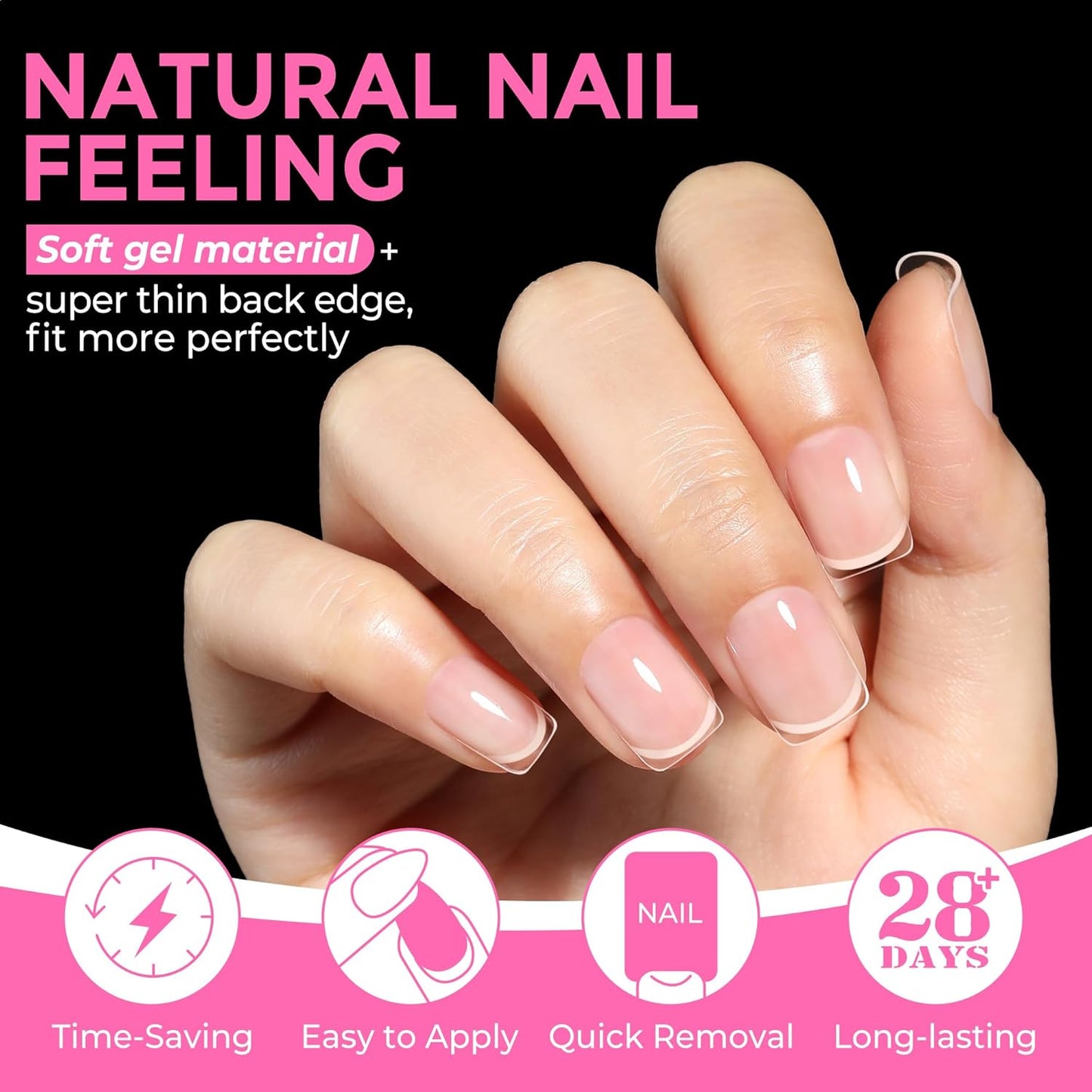 UNA GELLA Extra Short Square Nail Tips XS 216pcs Pre-shape Extra Short Square Press on Nails Gel Tips Full Cover Acrylic Nails False Nails For DIY Salon 12 Sizes-BrightBean Baby