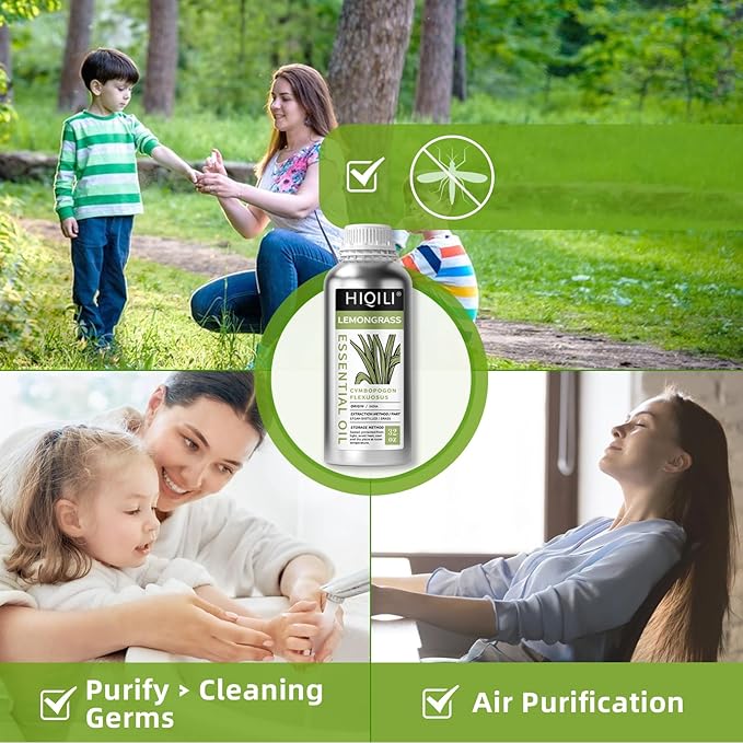 HIQILI 32 Fl Oz Lemongrass Essential Oil, 100% Pure Natural Undiluted Premium Oils-BrightBean Baby