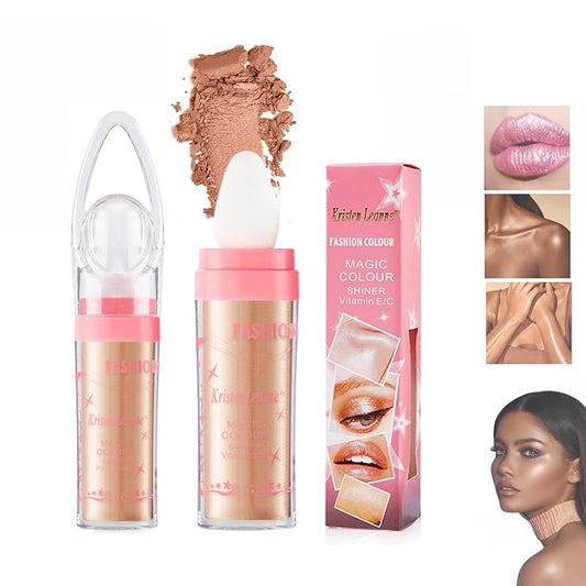 Polvo De Hadas Fairy Highlight Patting Powder Body Brightens the Natural Three-dimensional Patting Powder Blusher (03# Golden Brown)-BrightBean Baby