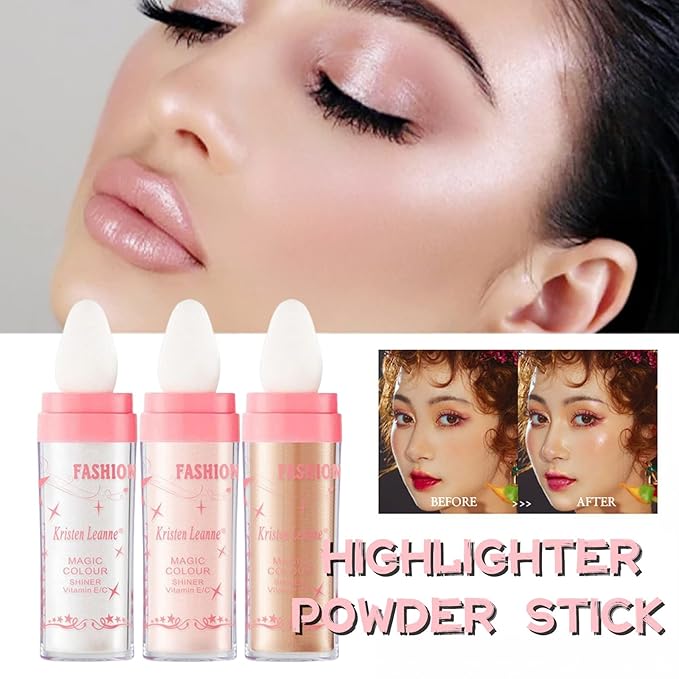 Polvo De Hadas Fairy Highlight Patting Powder Body Brightens the Natural Three-dimensional Patting Powder Blusher (02# Fairy Pink)-BrightBean Baby