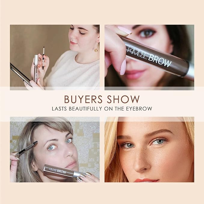 Waterproof Liquid Eyebrow Gels, Smudge-Proof, Sweat Resistant, Full Natural-24Hours Long Lasting Tinted Makeup Color Gel with Brow Pen (BLONDE)-BrightBean Baby