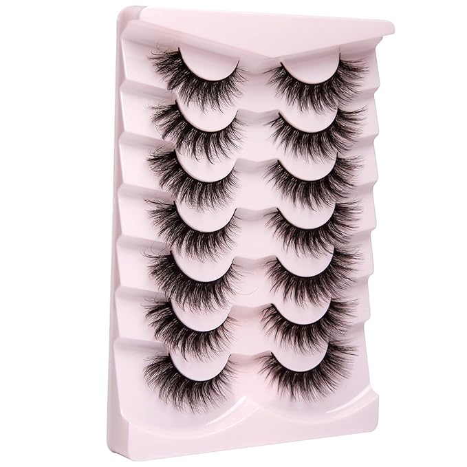 Onlyall Lashes Mink False Eyelashes Natural Wispy Lashes Soft Faux Mink Lashes Fluffy False Lashes 16MM A04-BrightBean Baby