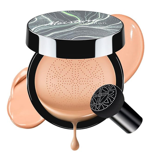 Air Cushion CC Cream Foundation - Mushroom Head BB Creams, Long Lasting Concealing Brightening, Moisturizer Face Cream,Facial Skin Care Makeup For All Skin Types (Nude)-BrightBean Baby