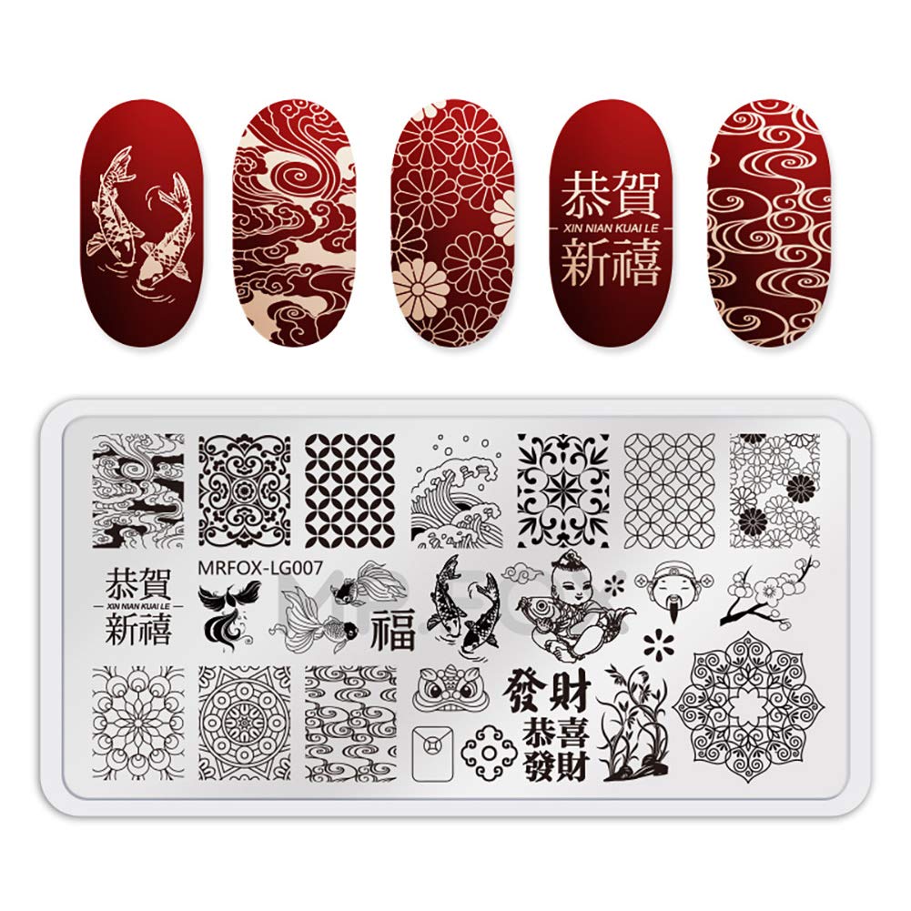 MR.FOX Nail Board Set - Chinese, Republic, Ancient Style Wedding Theme Pattern - Bubble Republic Style Art DIY Hot Stamping Template-BrightBean Baby