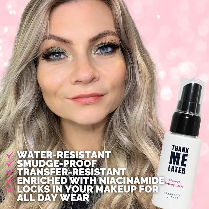 Elizabeth Mott Thank Me Later Primer & Setting Spray Duo – Oil-Control Face Primer for Smooth, Matte Finish & Hydrating Setting Spray with Niacinamide for Dewy, Long-Lasting Makeup – 30g + 95ml-BrightBean Baby