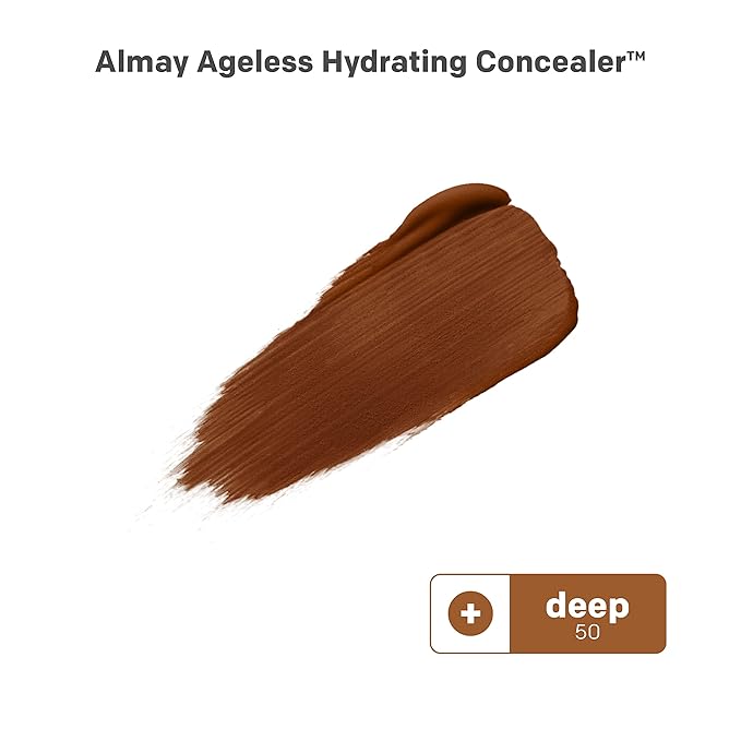Almay Anti-Aging Concealer, Face Makeup with Hyaluronic Acid, Niacinamide, Vitamin C & E, Hypoallergenic-Fragrance Free, 050 Deep, 0.37 Fl Oz (Pack of 1)-BrightBean Baby