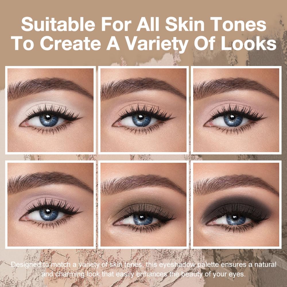 Kaely 6 Color Mini Nude Eyeshadow Palette Makeup, Highly Pigmented Eye Shadow Palette Waterproof, Natural Matte Eye Shadow Palette, paleta de sombras de ojos, Vegan & Cruelty-free, 01-BrightBean Baby