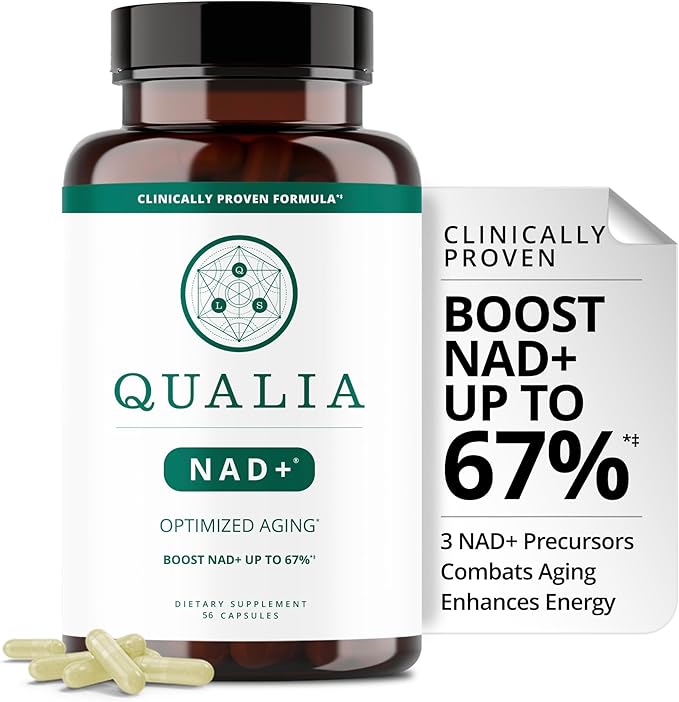 Qualia NAD Supplement — Clinically Proven to Boost NAD+ up to 67%. Optimized Aging, Energy, Focus. Elite NAD+ Booster Ingredients Nicotinamide Riboside (NIAGEN), Niacin, Niacinamide (1 Month Supply)-BrightBean Baby