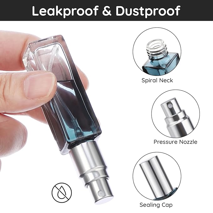 Segbeauty Refillable Perfume Bottle Travel, 5 Set of 10ML Pocket Glass Perfume Atomizer, Empty Fine Mist Mini Travel Bottles Set Cologne Atomizer Dispenser Fragrance Sprayer Cosmetic Container-BrightBean Baby