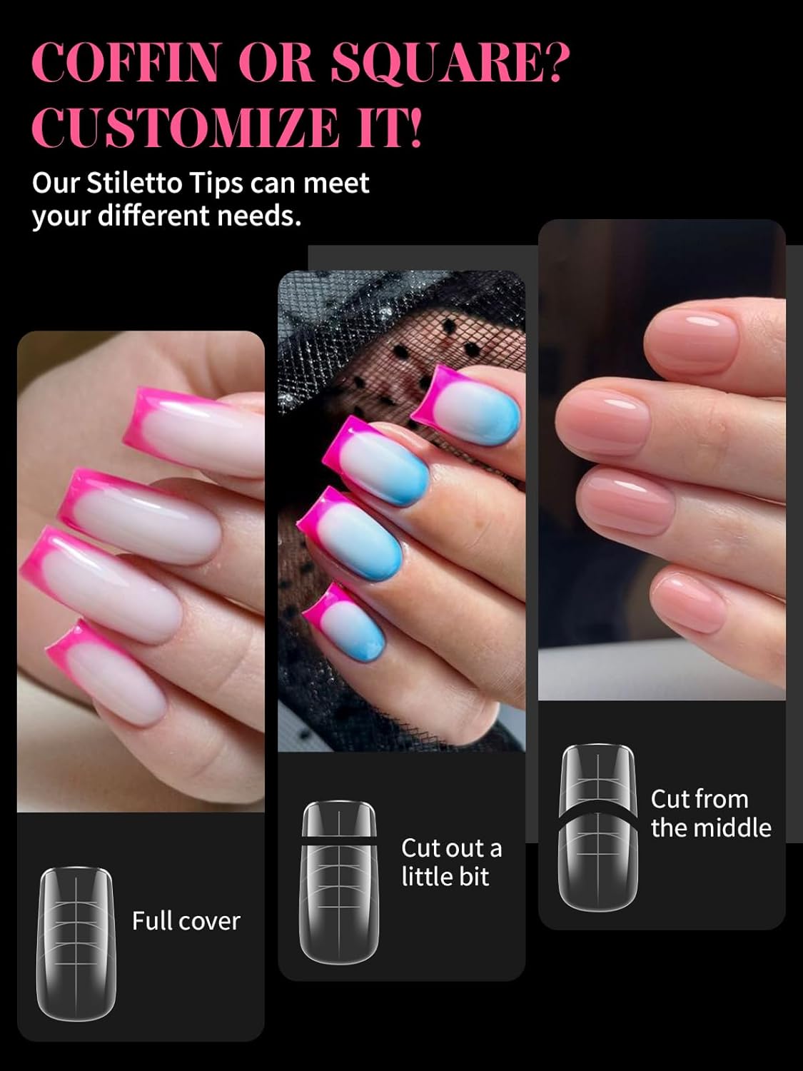 EBANKU Dual Nail Forms for Poly Extension Gel, 120 PCS 2 In 1 Nail Molds Reusable Nail Extension Forms for Builder Gel Manicure Design Salon DIY-12 Sizes-BrightBean Baby