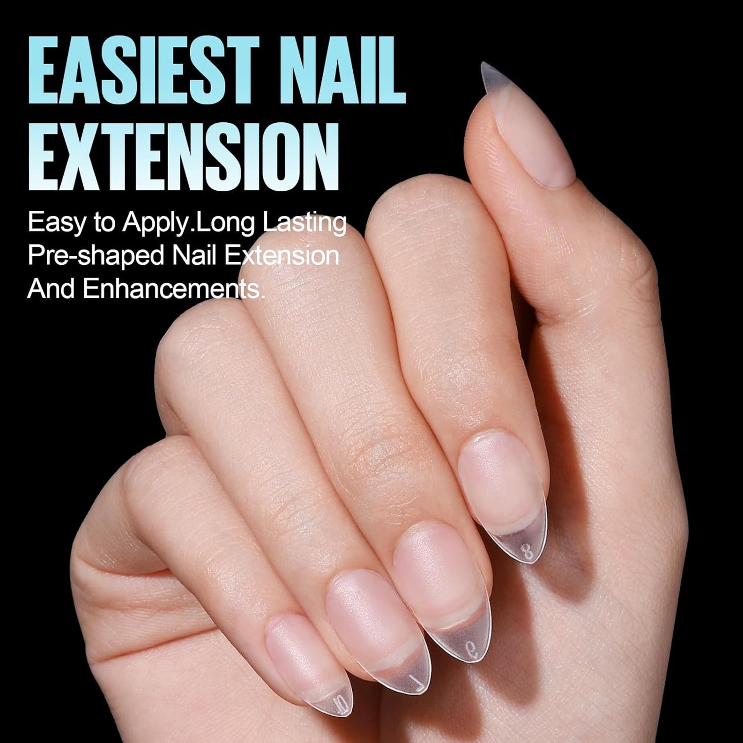 TOMICCA Short Almond Nail Tips, 360Pcs Full Cover Double Sided Matte Gel Nails,15 Sizes Acrylic Short Fake Nails for Nail Extensions Home Diy Salon-BrightBean Baby