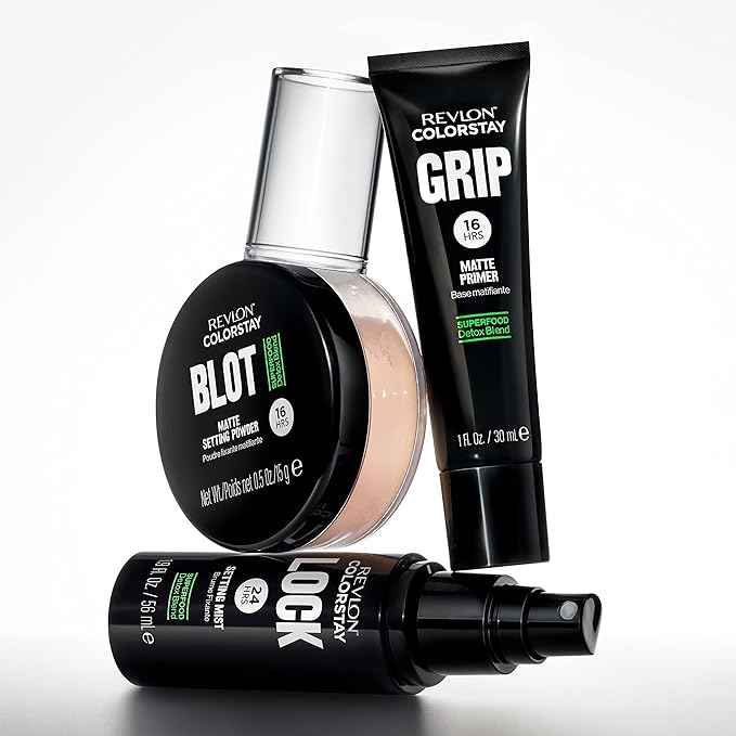 Revlon ColorStay Grip Primer, Mattifying, Blurring & Oil Absorbing Face Makeup, Absorb Sebum, Blurs Imperfections and Reduces Pore Appearance, 1 fl oz.-BrightBean Baby