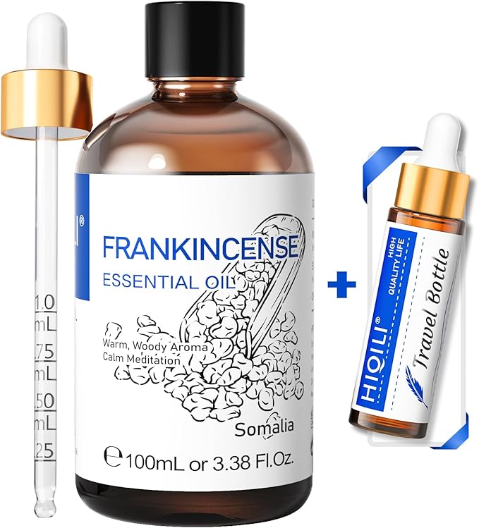 HIQILI 100ML Frankincense Essential Oil, for Massage, 100% Pure and Natural 3.38 Fl Oz-BrightBean Baby