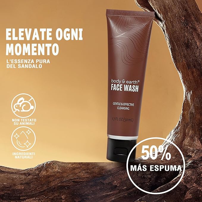 Bath and Body Gift Baskets for Men Body & Earth Sandalwood Mens Bath Set with Body Lotion, Face Wash, Shower Gel, Bubble Bath, Loofah & More, Gift Set for Men,regalos para hombre,Christmas Gifts-BrightBean Baby