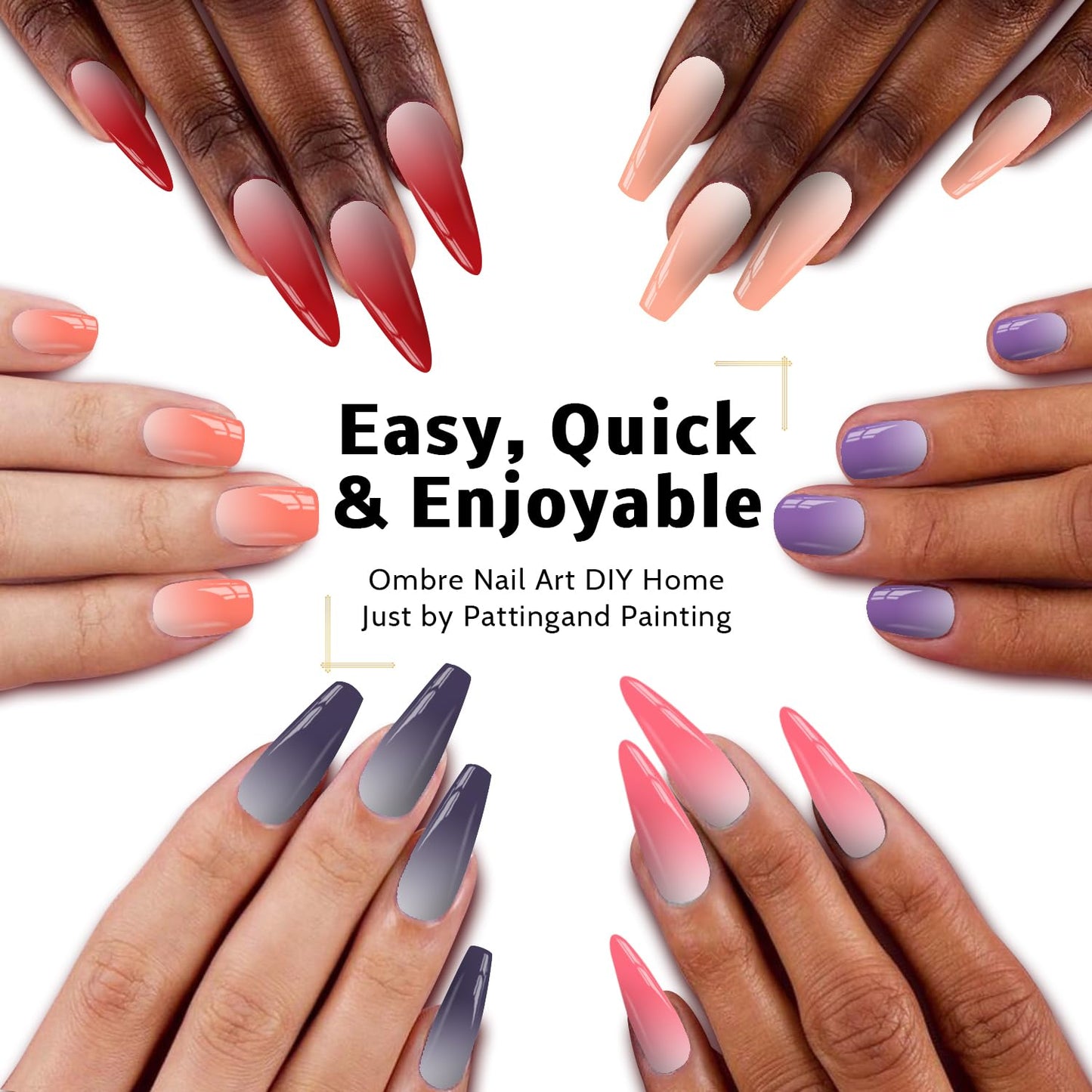 Sponge Pat Paint Nail Gel, Ombre Nails Gradient Gel Nail Blush Blooming Aura Nails Drawing Stripper Floral Painting DIY Nail Art, No Wipe, UV/LED Curing (12 Colors G)-BrightBean Baby