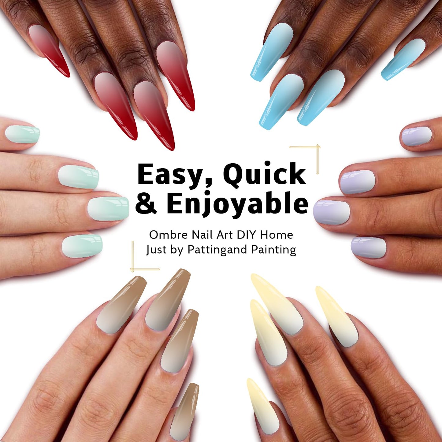 Sponge Pat Paint Nail Gel, Ombre Nails Gradient Gel Nail Blush Blooming Aura Nails Drawing Stripper Floral Painting DIY Nail Art, No Wipe, UV/LED Curing (16 Colors A)-BrightBean Baby