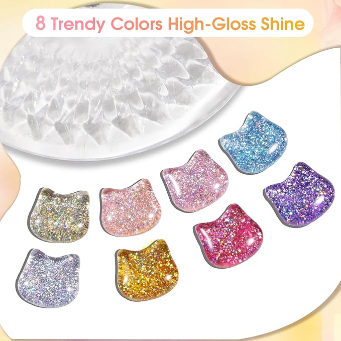 ROSALIND Glitter Gel Nail Polish, 8 Color Gold Glitter Gel Polish Sparkle Diamond Effect Sparkling Collection Soak Off Led Nail Art DIY Salon Gifts For Women-BrightBean Baby