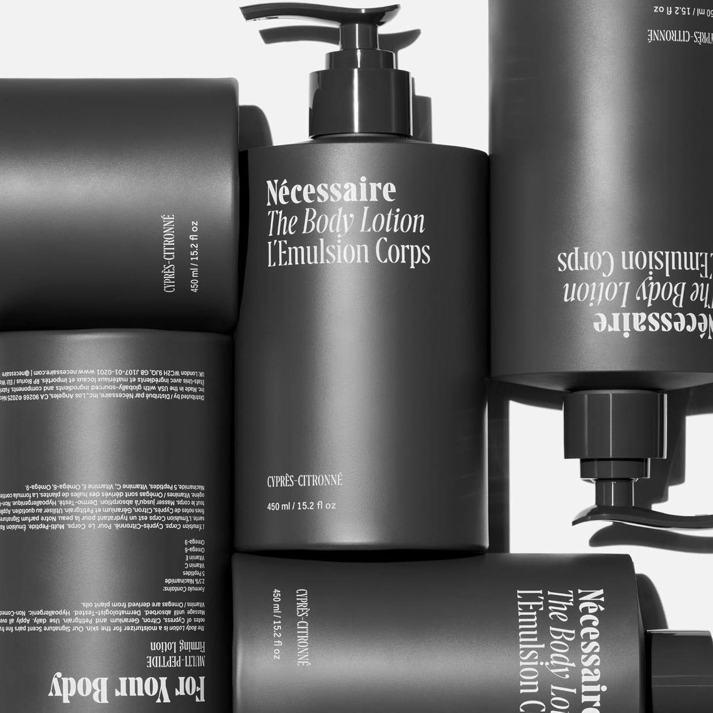 Nécessaire The Body Lotion Cyprès-Citronné – Multi-Peptide Body Moisturizer for Women + Men – Non-Comedogenic Body Lotion with Niacinamide – 450ml/15.2 fl oz-BrightBean Baby