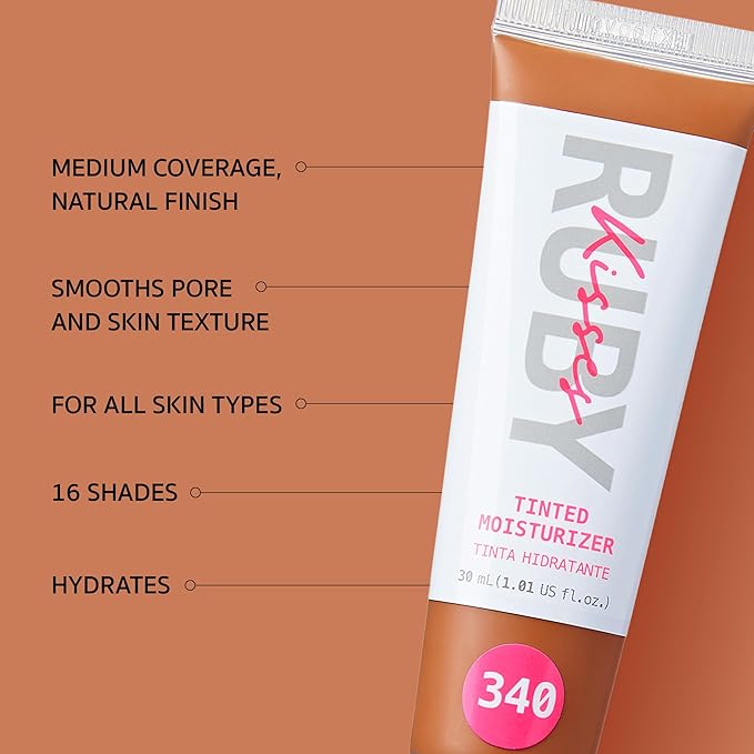 Ruby Kisses Tinted Moisturizer, Hydration, Calm & Revitalize Skin, Skin Perfecting, Blur Pores & Fine Lines, Natural Finish & All-Day Comfort Wear (Caramel)-BrightBean Baby
