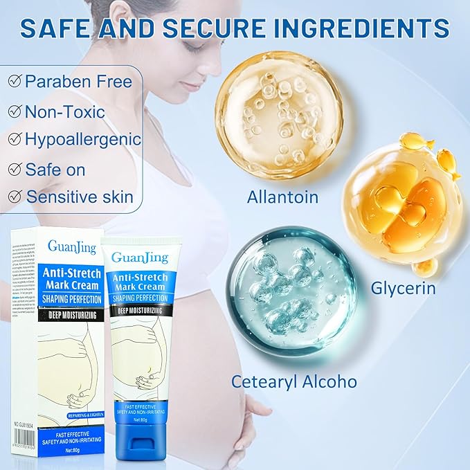 Stretch Mark Cream Stretch Mark Oil for Pregnancy, Stretch Mark Removal Belly Butter for Pregnant Women To Prevent And Repair Maternity Stretch Marks Scar Cream 2.82 Oz Skincare Body Oil 4.2 Fl.oz-BrightBean Baby