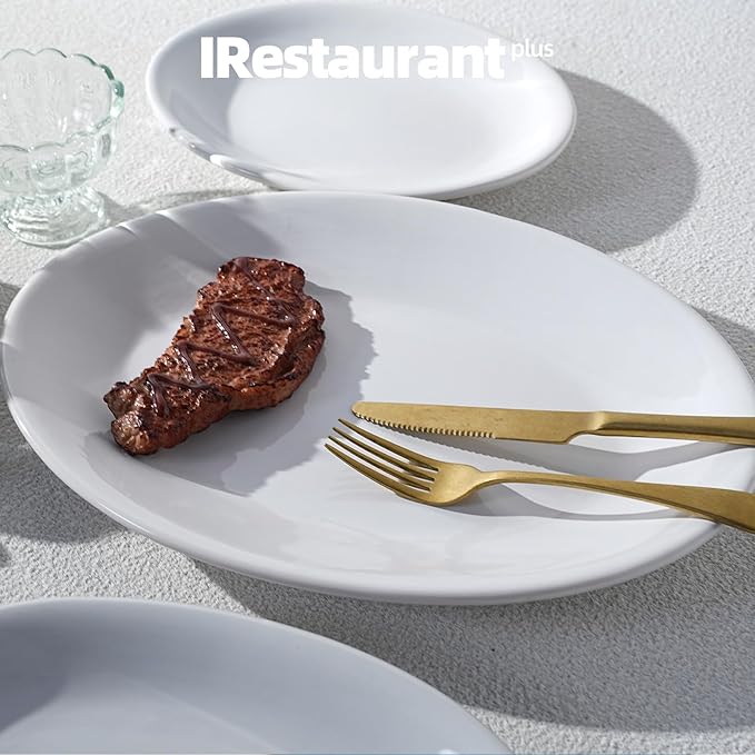 Stoneware Coupe Commercial Grade Dinnerware, Bright White, Oval Platter 13.5" x 10", Case of 12