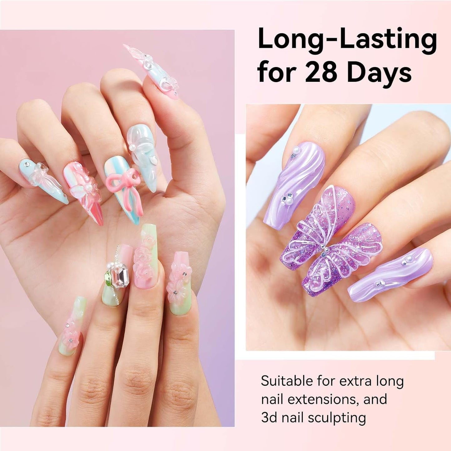 18g Solid Builder Gel for Nails 15g 3D Nail Sculpting Gel for Nail Art, Clear Non-Stick Hand For Modeling, Sculpture, Nails Extension UV/Led Manicure DIY At Hom-BrightBean Baby