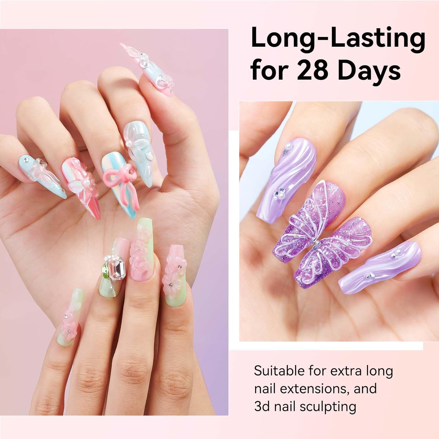 18g Solid Builder Gel for Nails 15g 3D Nail Sculpting Gel for Nail Art, Clear Non-Stick Hand For Modeling, Sculpture, Nails Extension UV/Led Manicure DIY At Hom-BrightBean Baby