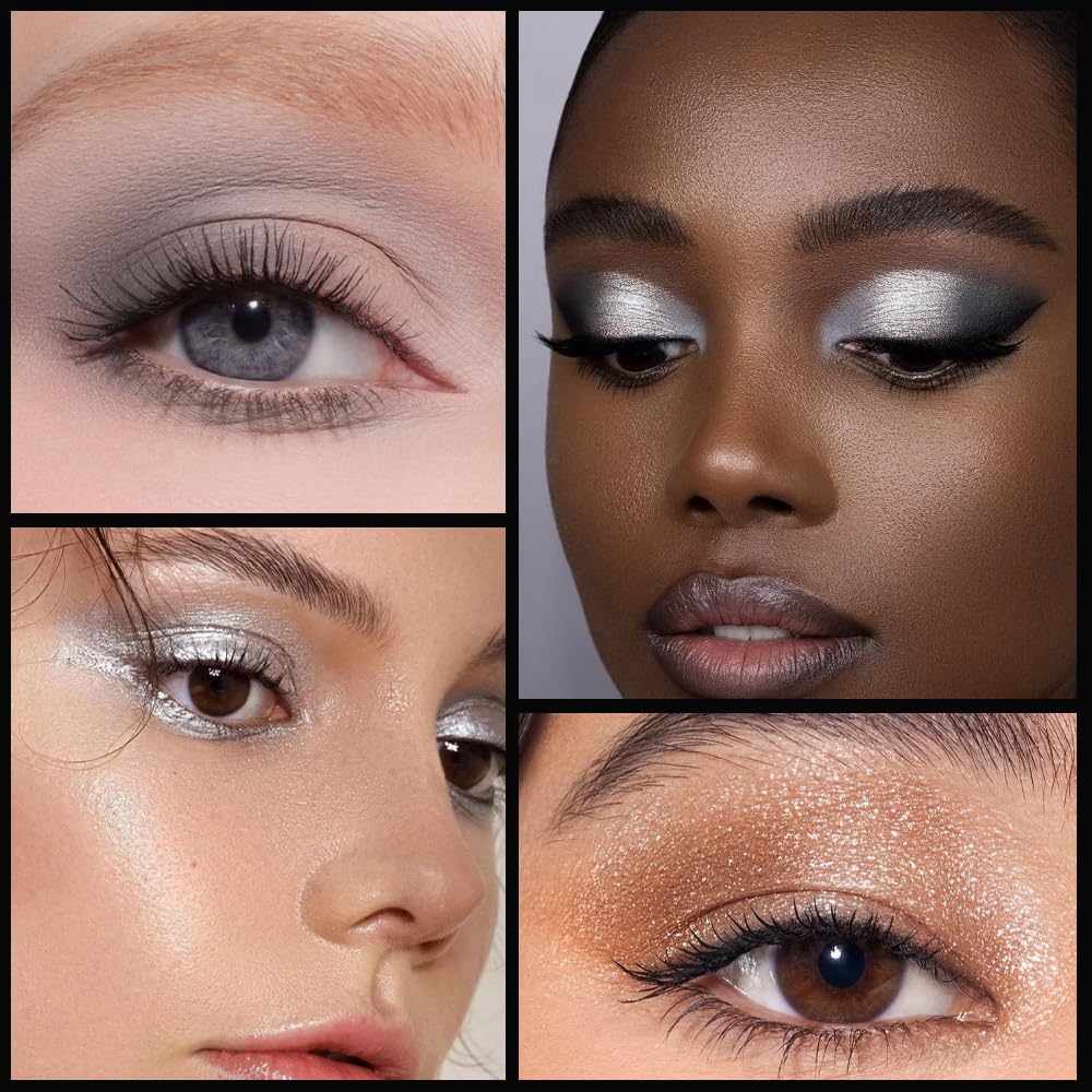 SUAKE 15 Colors Matte Shimmer Pearlescent Eyeshadow Palette for Eye Makeup,High Pigmented Smoky Dark Punk Metal Eye Shadow Primers Powder, Flashing sombras de ojos for Cosplay - Black Gold Blue Brown-BrightBean Baby