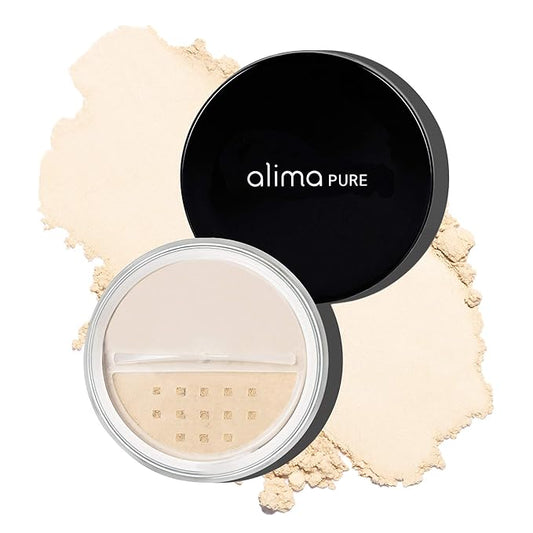 Alima Pure Matte Foundation Loose Mineral Powder Foundation Makeup, Loose Powder Makeup Oil Free Talc Free Powder, Natural Makeup Mineral Foundation Full Coverage Natural Foundation Powder .15 oz/4.5g-BrightBean Baby