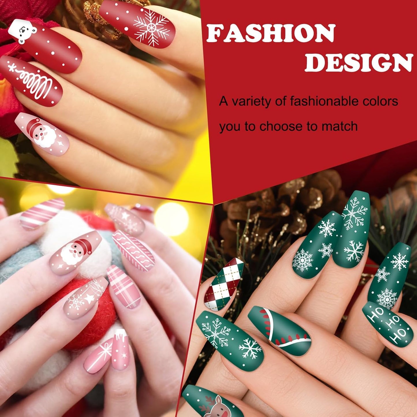 Whaline 6Pcs Christmas Nail Plates Stamping Set Xmas Tree Snowflake Snowman Stamp Templates Nail Art Plates for Winter DIY Print Manicure Salon Design Gift-BrightBean Baby