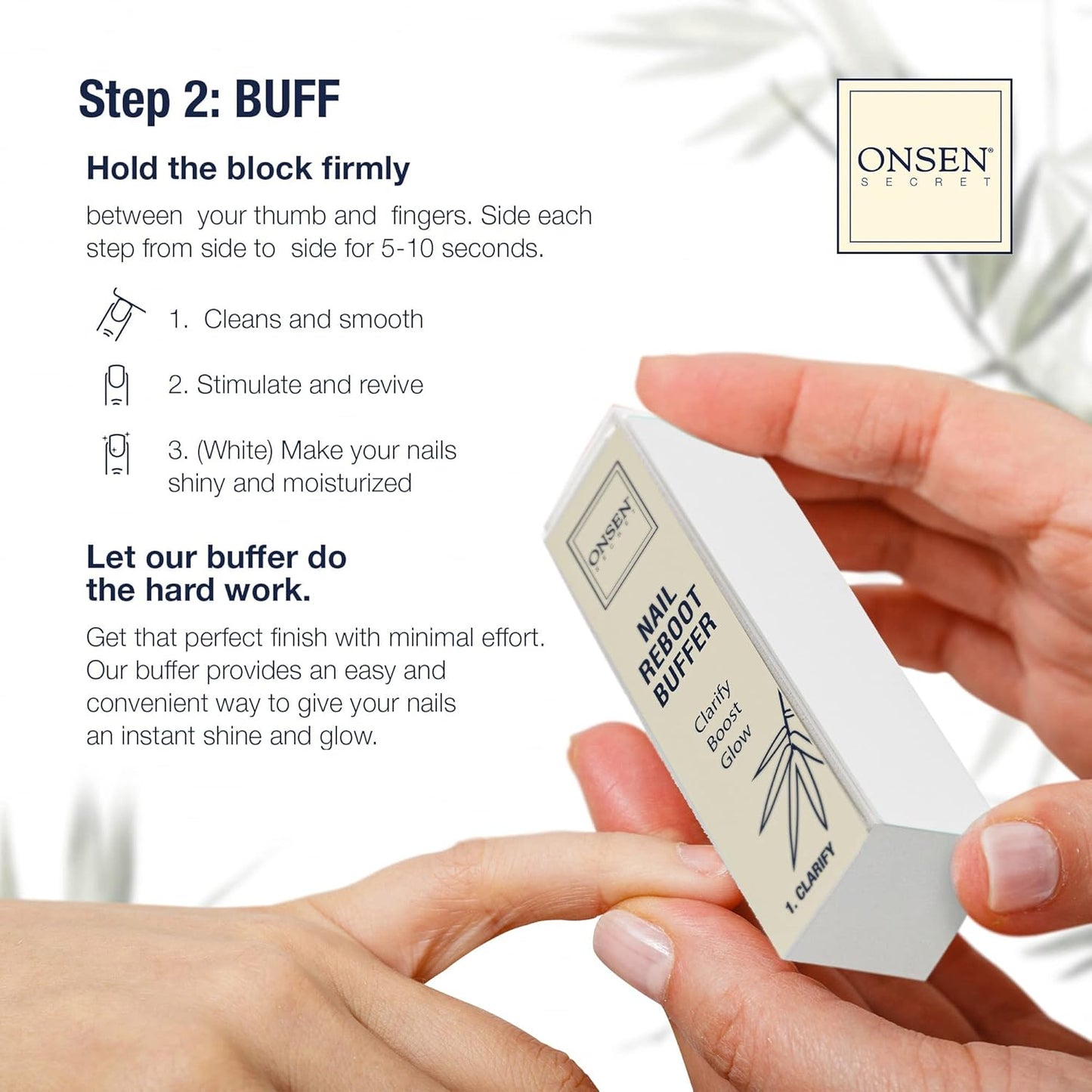 Onsen Secret Nail Care Kit - Japanese Nail Buffer and Shine Kit - Spa-Quality Manicure - Organic Ingredients - Long-Lasting Shine - Easy & Safe - w/Cuticle Care Oil - 1pk-BrightBean Baby