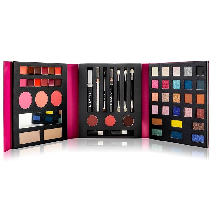SHANY Beauty Book Makeup Kit All in one Travel Makeup Set - 35 Colors Eyeshadow, Eye brow, makeup blushes, powder palette,10 Lip Colors, Eyeliner pens & makeup Mirror - Holiday Makeup Gift Set-BrightBean Baby