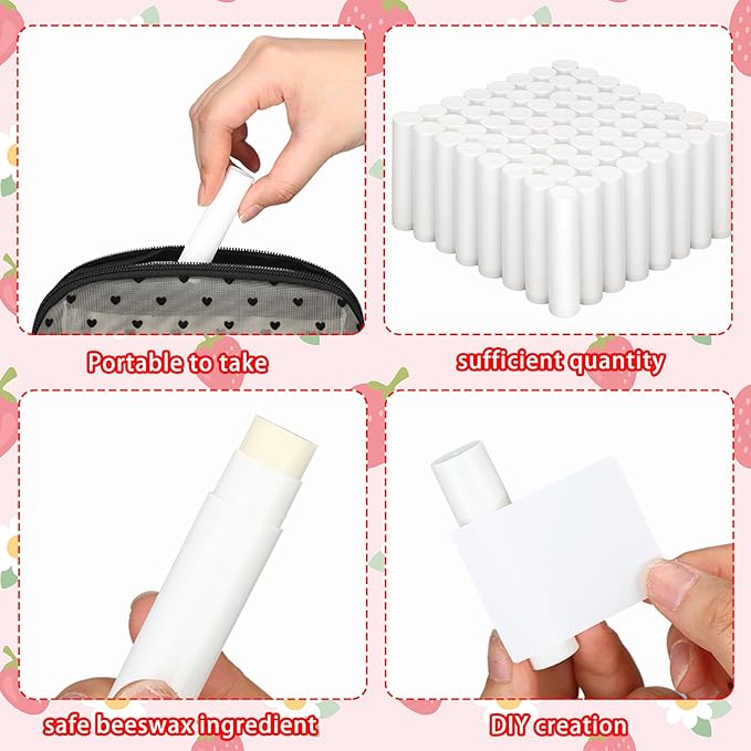 Demissle 150 Pcs Unlabeled Lip Balm Bulk Chapped Stick Blank Mini Lip Balm Gifts Moisturizing Lip Balms Favors for Women Homeless Wedding Bridal Shower Favors Baby Shower Guests Favors(Strawberry)-BrightBean Baby