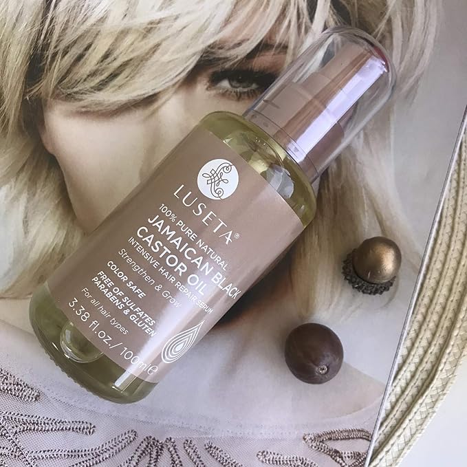 Luseta 100% Pure Natural Jamaican Black Castor Oil Hair Oil, Moisturizing & Healing, For Hair Growth 3.38oz-BrightBean Baby