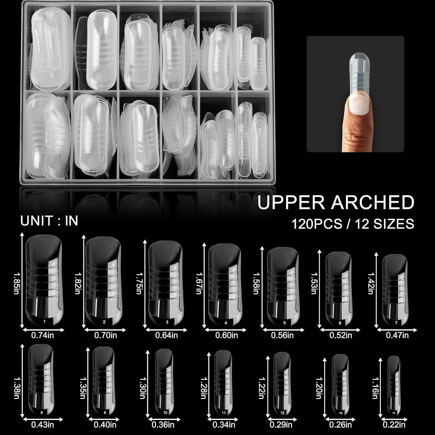 140Pcs Dual Nail Forms,Upturned Extension Poly nail gel Nail Forms Full Cover Reusable Nail Molds 14 Sizes for Nail Art Design Salon&DIY-BrightBean Baby