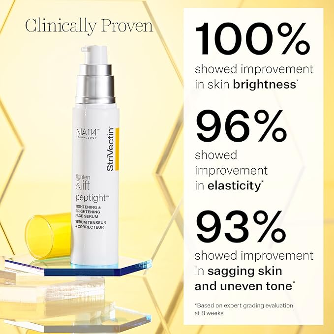StriVectin Tighten & Lift Peptight Tightening & Brightening Face Serum with Peptides for Even Skin Tone, 1.7 Fl Oz-BrightBean Baby