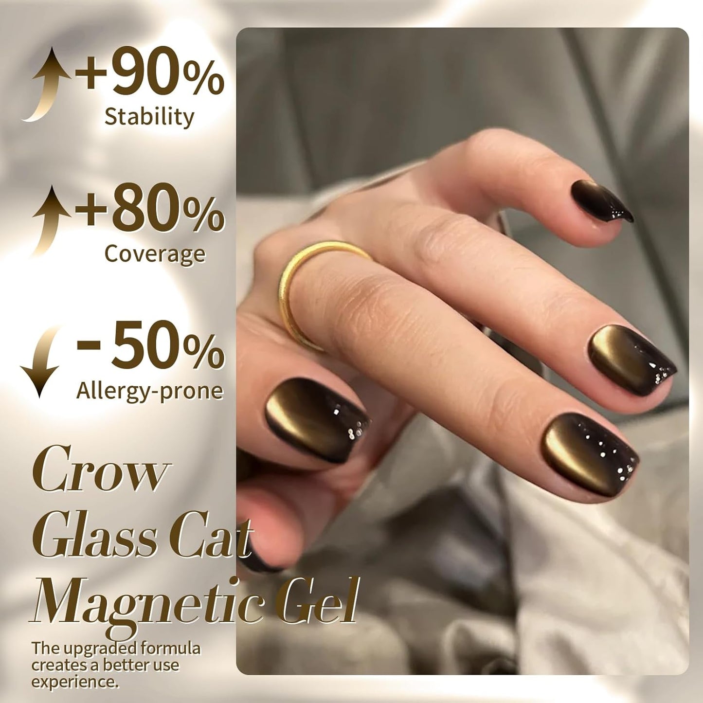Born Pretty Cat Magnetic Eye Gel Nail Polish,Brown Jelly Glass Magnetic Gel Polish, Crow Glitter Soak Off Nail Art Salon Manicure Home Gift 15ml-BrightBean Baby