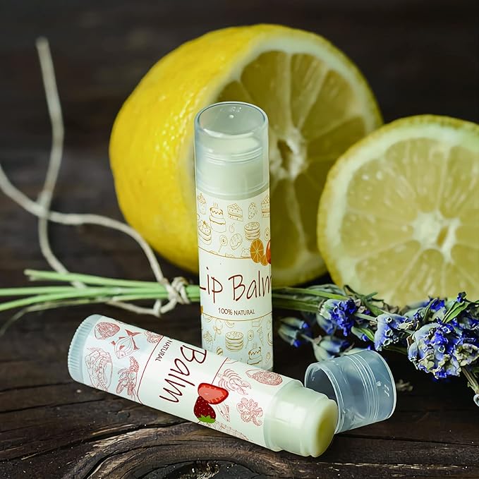 CRASPIRE Lip Balm Labels 80pcs Homemade Lip Balm Labels 2” Clear Lip Balm Labels for Tubes Printable Waterproof Lip Balm Stickers Labels for Lip Balm Handcream Candle Container（Food Logo）-BrightBean Baby