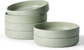 famiware Star 8.25" Pasta Bowls, Large Dinner Bowls Set of 6, Salad Bowl Plates, Shallow Bowls for Eating, Light Green