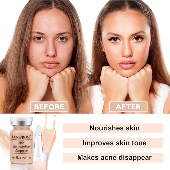 BB Facial Glow Serum Starter Kit Hyaluronic Acid Essence Foundation Skin Care Kit 0.27oz 12 Vials, Combined With Niacinamide and Peptides To Brighten Skin Tone Anti-Aging Foundation Light Rose #3-BrightBean Baby