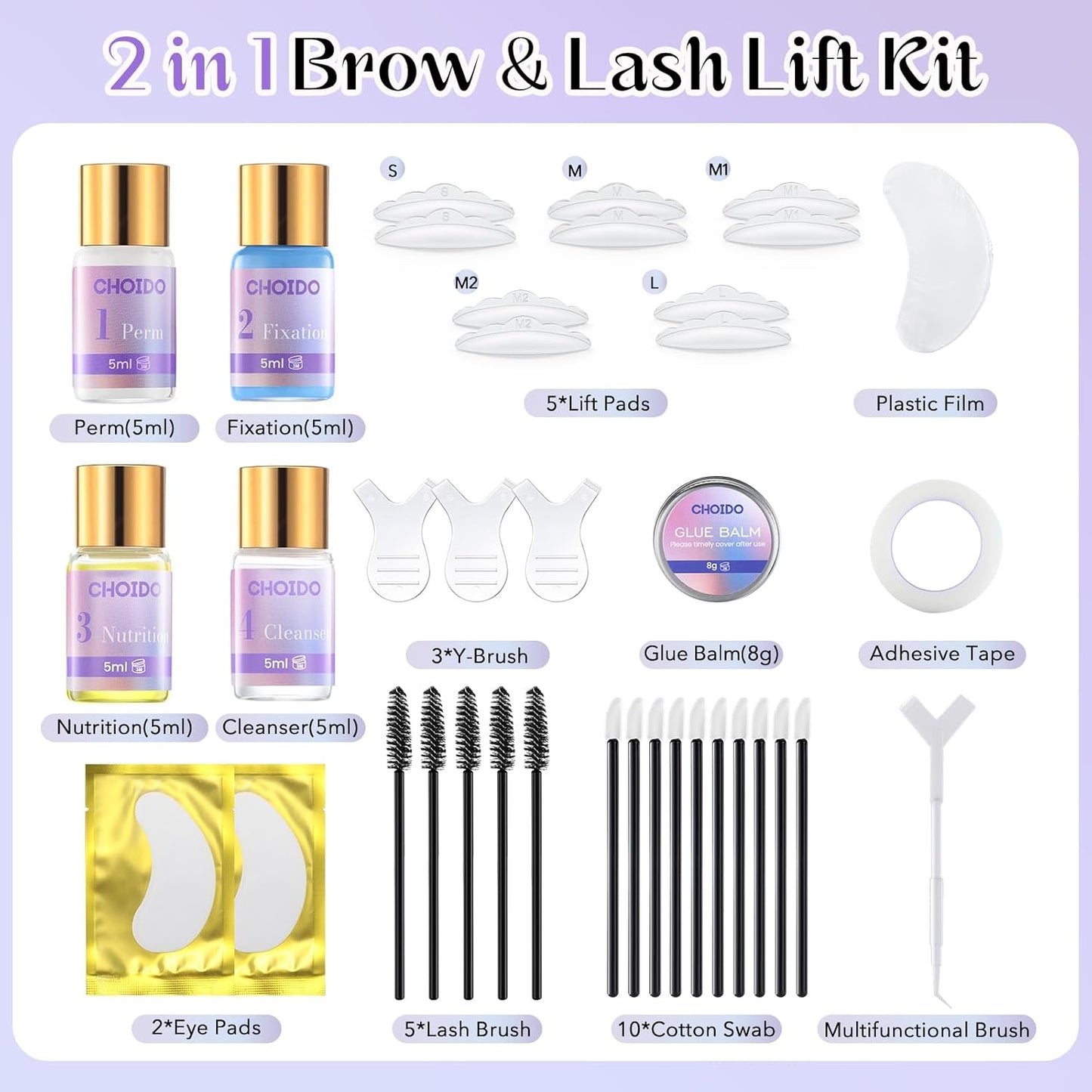 Lash Lift Kit - Eyelash Perm Kit - Eyebrow Lamination Kit, 2 in 1 Professional Eyelash Curling Lash Extension & Eyebrow Lift Kit, Eyelash Lift Kit Easy to Use for Salon & DIY Home Use, Lasts 6-8 Weeks-BrightBean Baby
