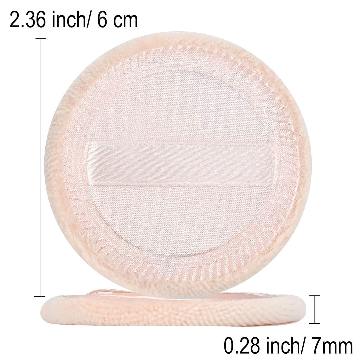 12 Pieces Powder Puffs Cotton Makeup Pads Soft Face Compact Puffs for Loose Setting Pressed Powder, 2.36 Inch (Beige)-BrightBean Baby